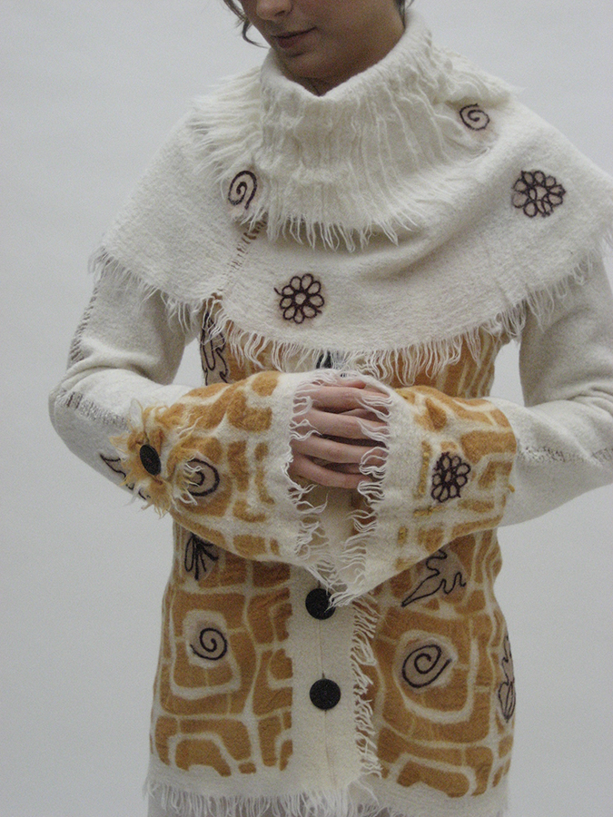 Winter White, 2007, wool, resist paste.