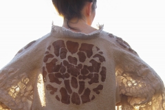 Mandala, 2007, wool, gauze, resist printed, fulled.