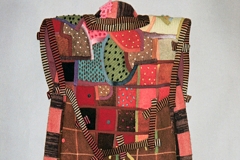 Garden Vest, 1983, wool, resist, dyed, embroidery.
