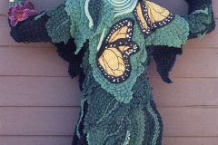Transformations, 1977, wool, crochet, leather.