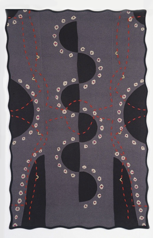 Markers, Brown, 2005, 34"x63", wool, pierced, pieced, stitched, fulled.