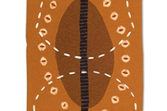 Chart, 2005, 18"x53", wool, pierced, pieced, dyed, stitched, fulled.
