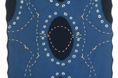 Markers, Blue, 2005, 34"x63", wool, punched, stitched, fulled.