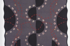 Markers, Brown, 2005, 34"x63", wool, pierced, pieced, stitched, fulled.