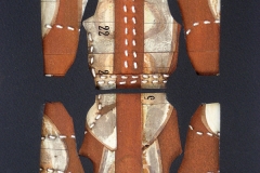 Shirt Marker, 2001, 5"x7", paper, paint, stitched.
