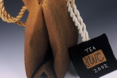 Tea Bag, 2002, 7”x3”x7", wool, reed, stitched.